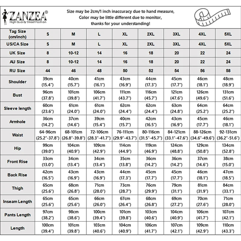 2026 ZANZEA Women Striped Elegant Sets Autumn Two-piece Suits Outfits Casual Lapel Neck Long Shirts Elastic Waist Pants Sets