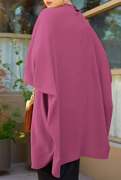2026 Women's Muslim Blouses Elegant Solid Loose Casual O-neck Lantern Sleeve Pullover Tunic Tops Ramadan Abayas Blusas Mujer New