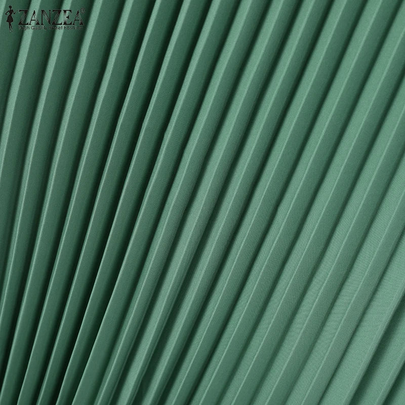 Muslim Hijab Dresses Abaya ZANZEA Spring Maxi Sundress Women Fashion Long Sleeve