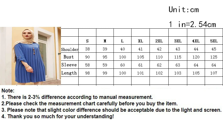 New 2026 Muslim Women's Blouse Shirt Adjustable Sleeve Women Fashion Top Islamism Blouses for Muslim Women Solid Oversized 5XL