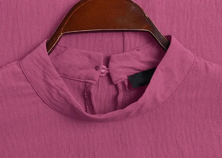 2026 Women's Muslim Blouses Elegant Solid Loose Casual O-neck Lantern Sleeve Pullover Tunic Tops Ramadan Abayas Blusas Mujer New