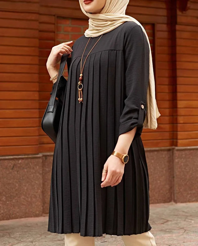 New 2026 Muslim Women's Blouse Shirt Adjustable Sleeve Women Fashion Top Islamism Blouses for Muslim Women Solid Oversized 5XL