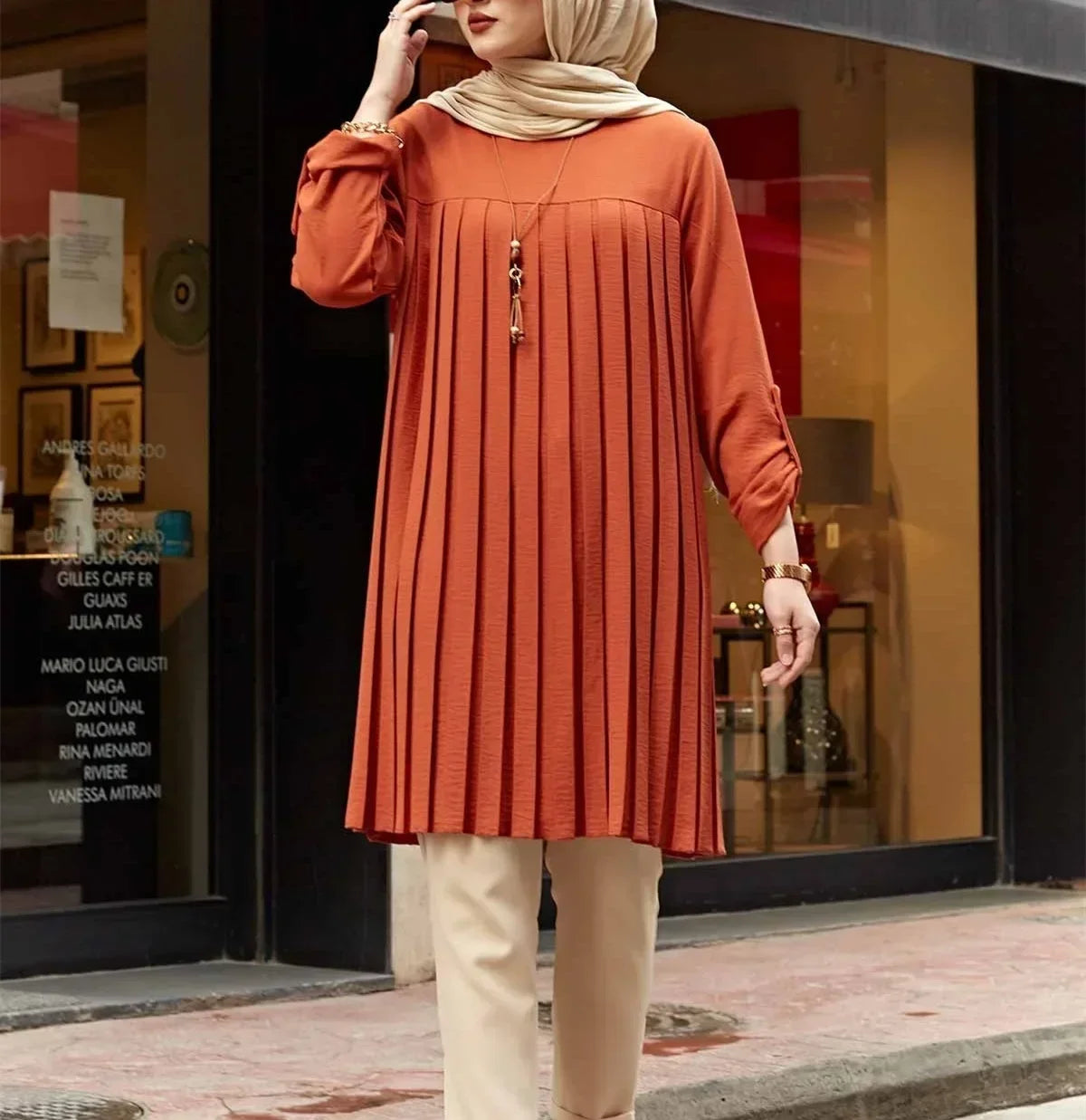 New 2026 Muslim Women's Blouse Shirt Adjustable Sleeve Women Fashion Top Islamism Blouses for Muslim Women Solid Oversized 5XL