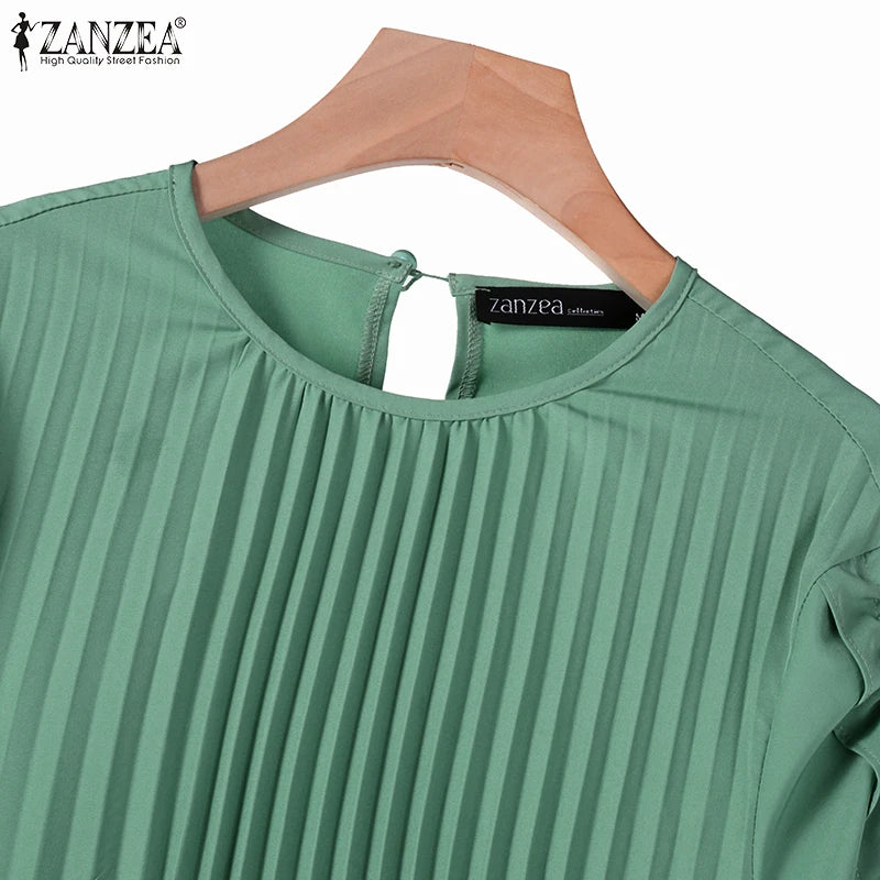 Muslim Hijab Dresses Abaya ZANZEA Spring Maxi Sundress Women Fashion Long Sleeve