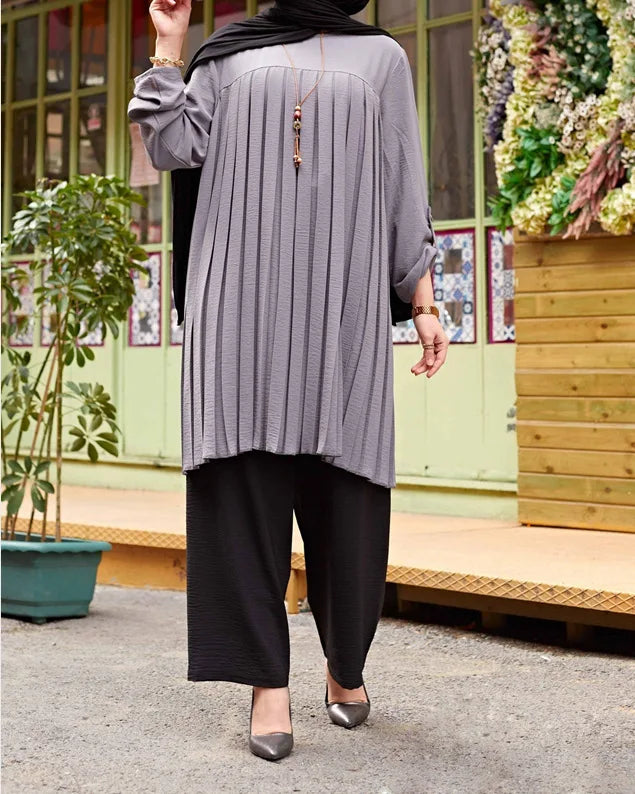 New 2026 Muslim Women's Blouse Shirt Adjustable Sleeve Women Fashion Top Islamism Blouses for Muslim Women Solid Oversized 5XL