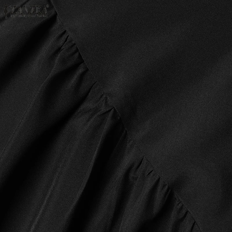 FZANZEA ashion Women Long Sleeve Muslim Maxi Long Dress Autumn Dubai Turkey Abaya Hijab Sundress Islamic Clothing