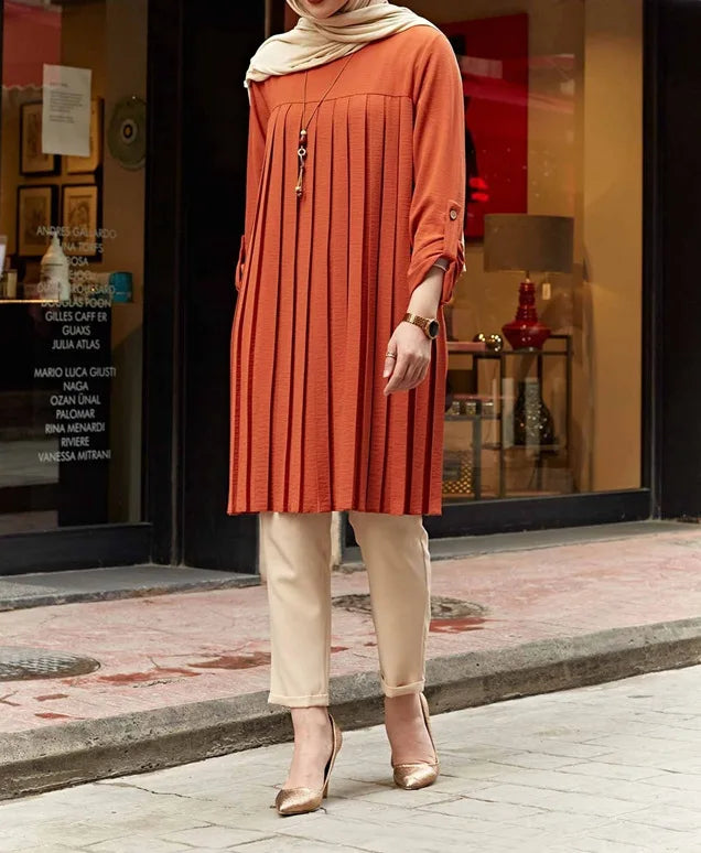 New 2026 Muslim Women's Blouse Shirt Adjustable Sleeve Women Fashion Top Islamism Blouses for Muslim Women Solid Oversized 5XL