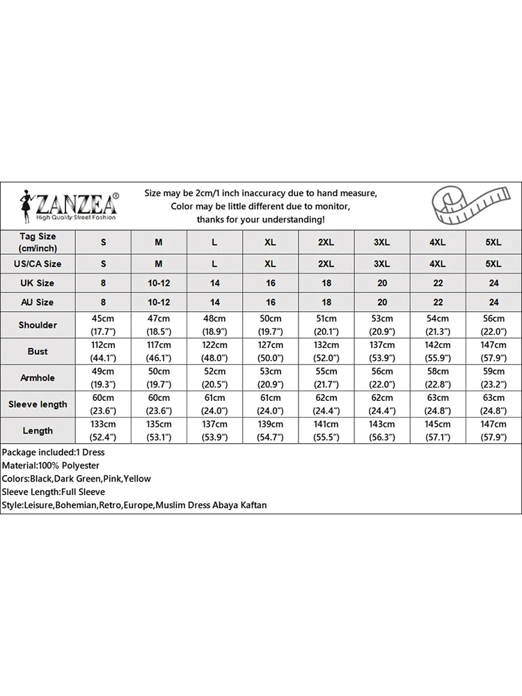 FZANZEA ashion Women Long Sleeve Muslim Maxi Long Dress Autumn Dubai Turkey Abaya Hijab Sundress Islamic Clothing